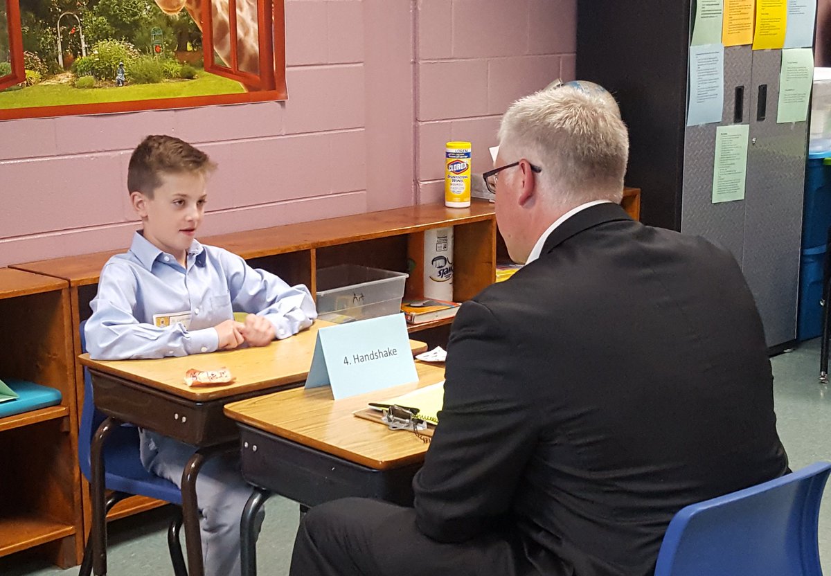 Juliefs77's tweet photo. The fifth graders did an excellent job during St. Catherine's first annual #AmazingShake! It was a great morning for our students to practice their interpersonal skills in real-life professional situations. Thanks @mrronclark_ &amp; @kimbearden for the inspiration! #StCatherineColts https://t.co/5GjJflKzMo