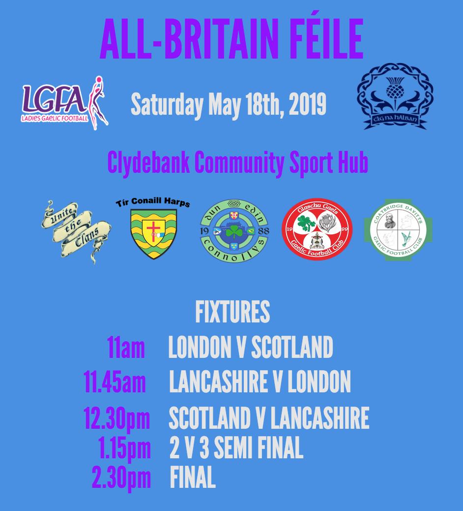 ScotlandGAA's tweet photo. 🏆 ALL BRITAIN FÉILE 🏆
📣 #seriousupport needed!
📆 SAT MAY 18TH 📆
⏰ 11AM
📍@Clydebank_CSH 

👀 PLEASE RT 
https://t.co/bkmiDMPYtN

@irishinbritain @TheIrishVoiceUK @theirishworld @GAAFeilePeile https://t.co/Dj7KhSKL90
