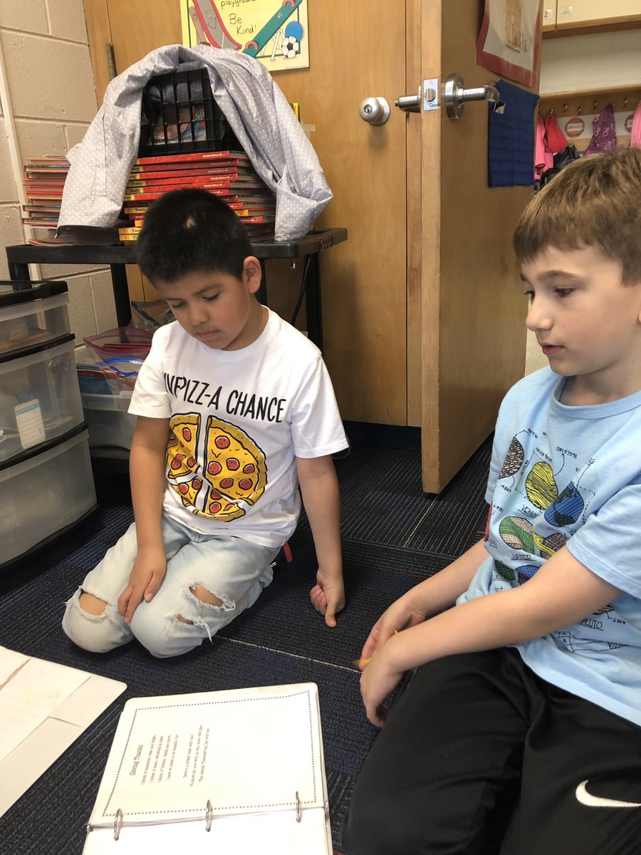 2nd grade students visiting their   1st grade classroom for our annual Poetry Share! #WeareD34 #WBPandas