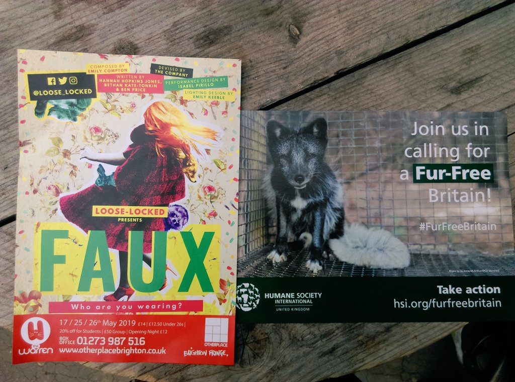 GabyDuboisjoli's tweet photo. Absolutely loved @loose_locked's #FAUX about the fur industry. Meaningful, not preachy, hilarious and beautiful music. Highly recommend going to @brightonfringe to catch it next weekend !!! 🐻 https://t.co/wrWK1KnKV6