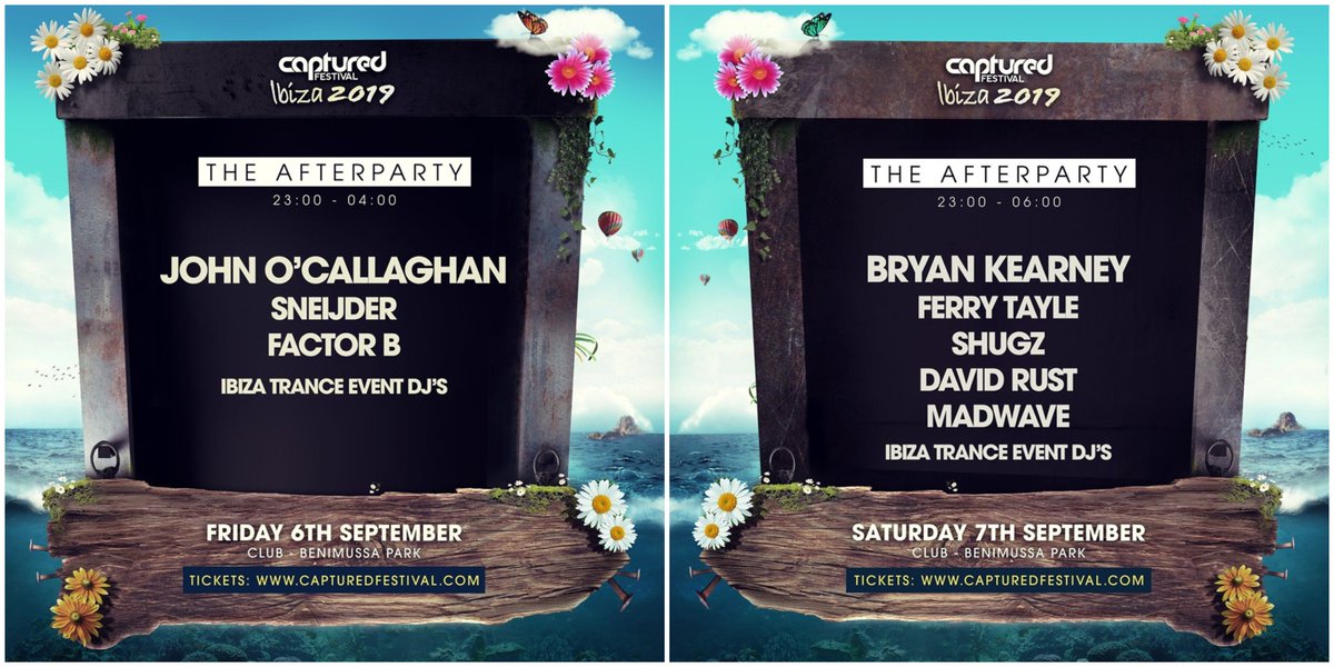 HTErecordings's tweet photo. September 7th will see HTE host an arena at Ibiza's number 1 Trance festival, @Capturedfest. Here are the after-party lineups for each night at the @benimussapark. @JOCofficial @bryankearney @SneijderMusic @DavidRustMusic @djmadwave @FerryTayle tickets - https://t.co/rcYQ5kaDXc https://t.co/hMjPC5n3s0