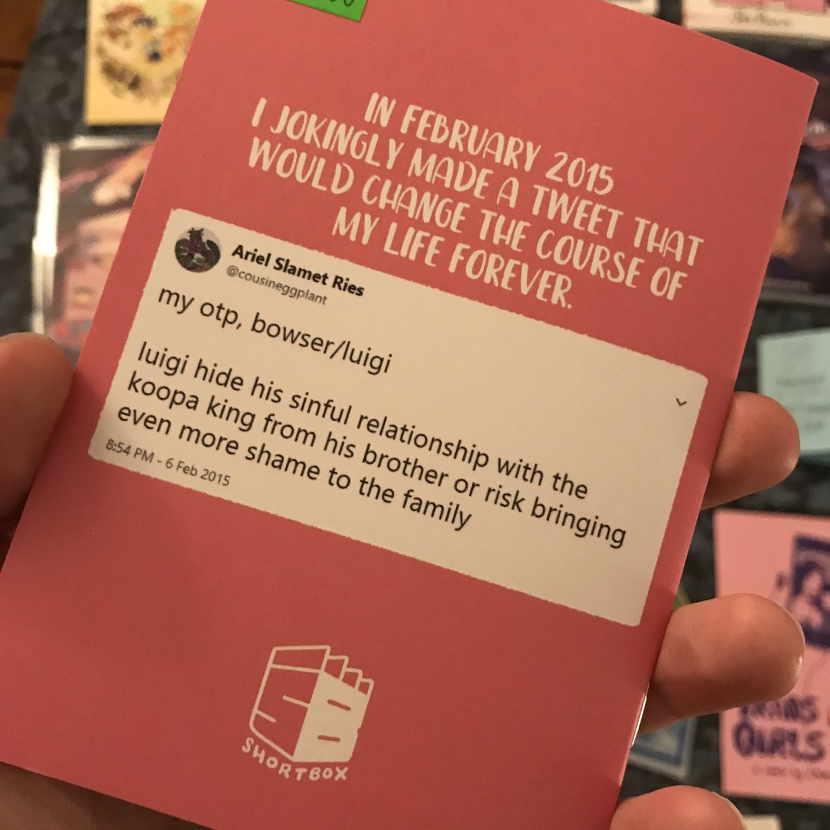 zandravandra's tweet photo. I ALSO GOT BOWSER+LUIGI ARE IN LOVE BECAUSE HOW COULD I NOT
heck yeah for interactions with nintendo social media spurring artist on to MAKE WONDERFUL BOOKS #TCAFhaul https://t.co/VxLQhDgnl4