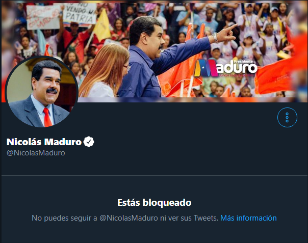 felivenezuela's tweet photo. Nicolas Maduro me bloqueó, o mejor dicho, su cummunity manager 🤣
no tengo a quien joder, digo, desahogarme.
Creo que lo haré con Jorge Rodriguez jajaja
#17May
#GMVVConstruyePatria
#gasolina
#SalsaALa1
#venezuela https://t.co/piydvxaD9z