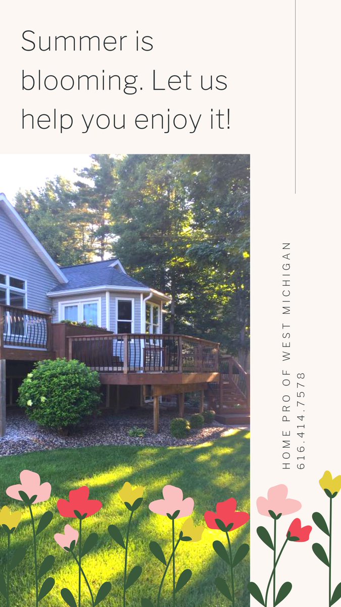 HomeProMI's tweet image. Are you dreaming of a deck, season room, or porch to enjoy this summer? Let us help you make your backyard a summer haven! We can give you a FREE quote to jump start you on your dream backyard. Just give us a call at 616.414.7578 to schedule an appointment today!