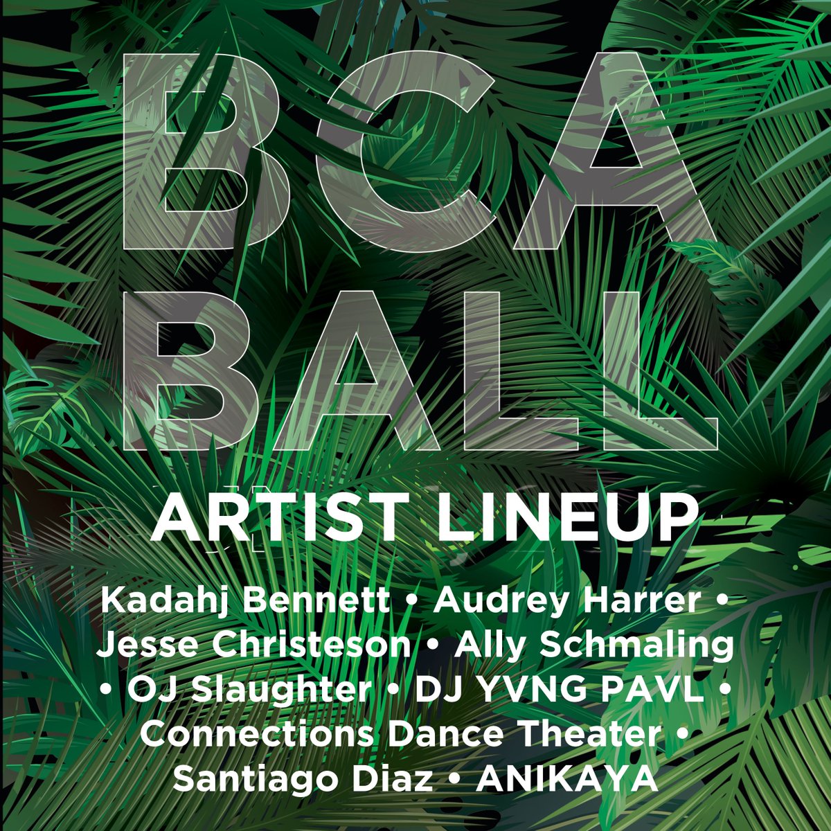 Here's our #BCABall 2019 artist lineup: Kadahj Bennett, <a href="/audreyharrer/">Audrey Harrer</a>, Jesse Christeson, Ally Schmaling, OJ Slaughter, DJ @yvngpavl, Connections Dance Theater, Santiago Diaz &amp; ANIKAYA. Don't miss these art experiences, buy your tickets now: sforce.co/2UyID9Z