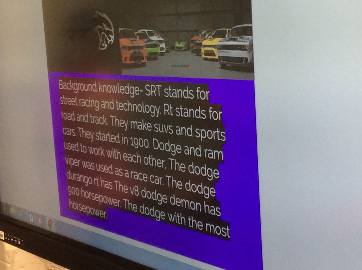 Students in 5W2 shared some of their Genius Hour presentations! We learned about Antarctica, previous presidents, Dodge race cars and so much more! 💡 #mtsdlearn @MTSD5thgrMrsW