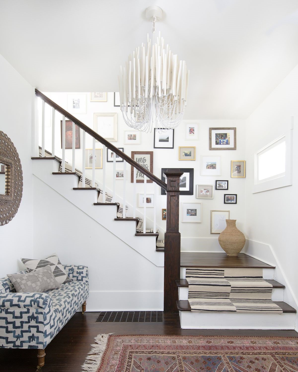 Chandelier in stairway deals