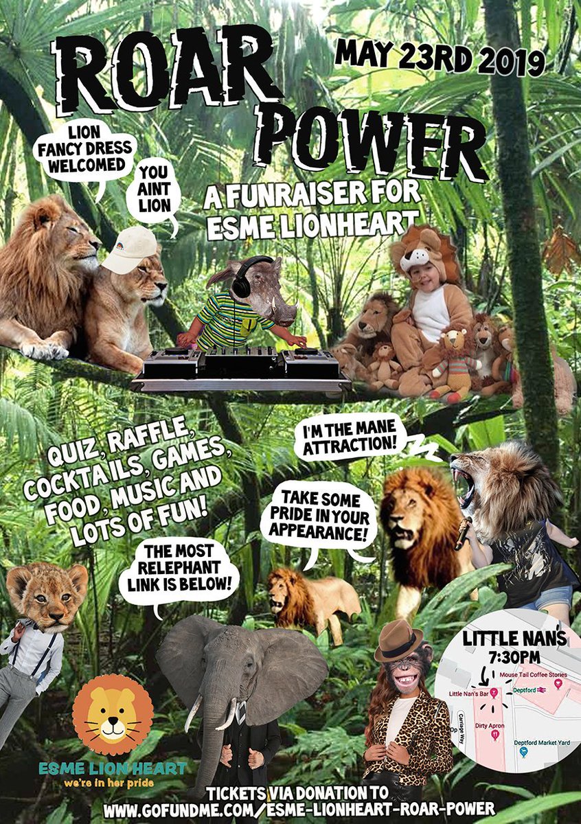 Join us onThursday 23rd for quiz, DJs, cocktails, raffles and more. Fundraiser for #Esmelionheart at the amazing <a href="/Littlenansbar/">Little Nan's Bar</a> Deptford.