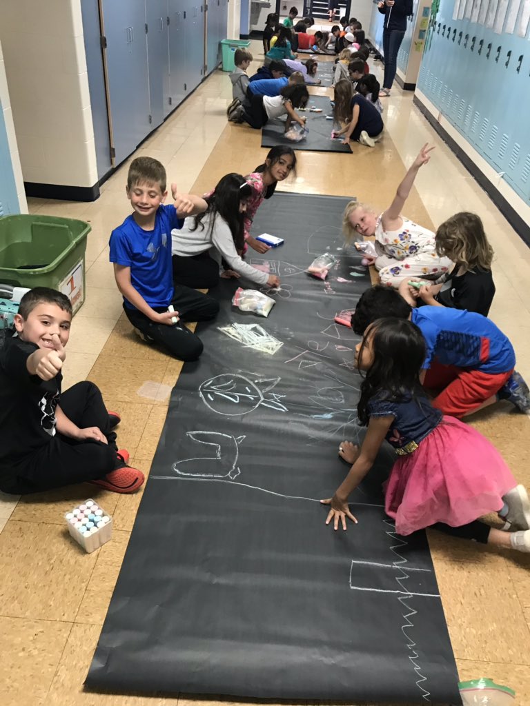 Sidewalk Chalk day in First Grade!!! #weare44 #madison44