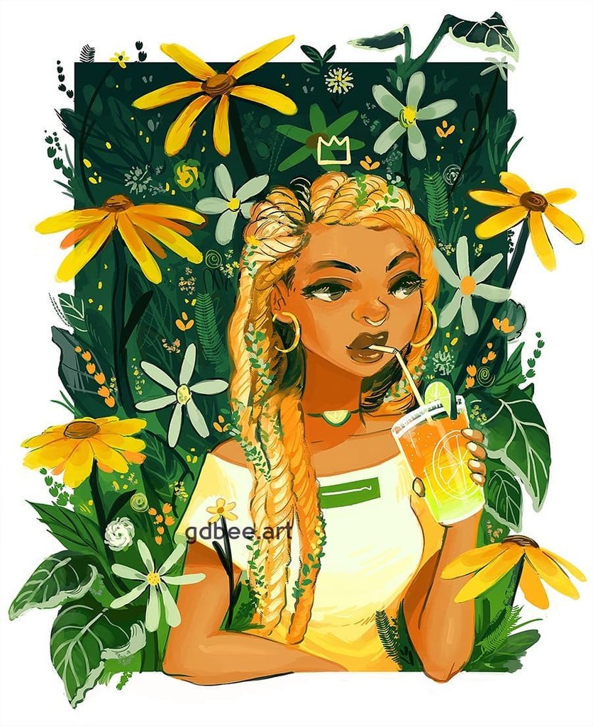 _undergrad's tweet image. "Plants and Braids"
Amazing work by illustrator @gdbee