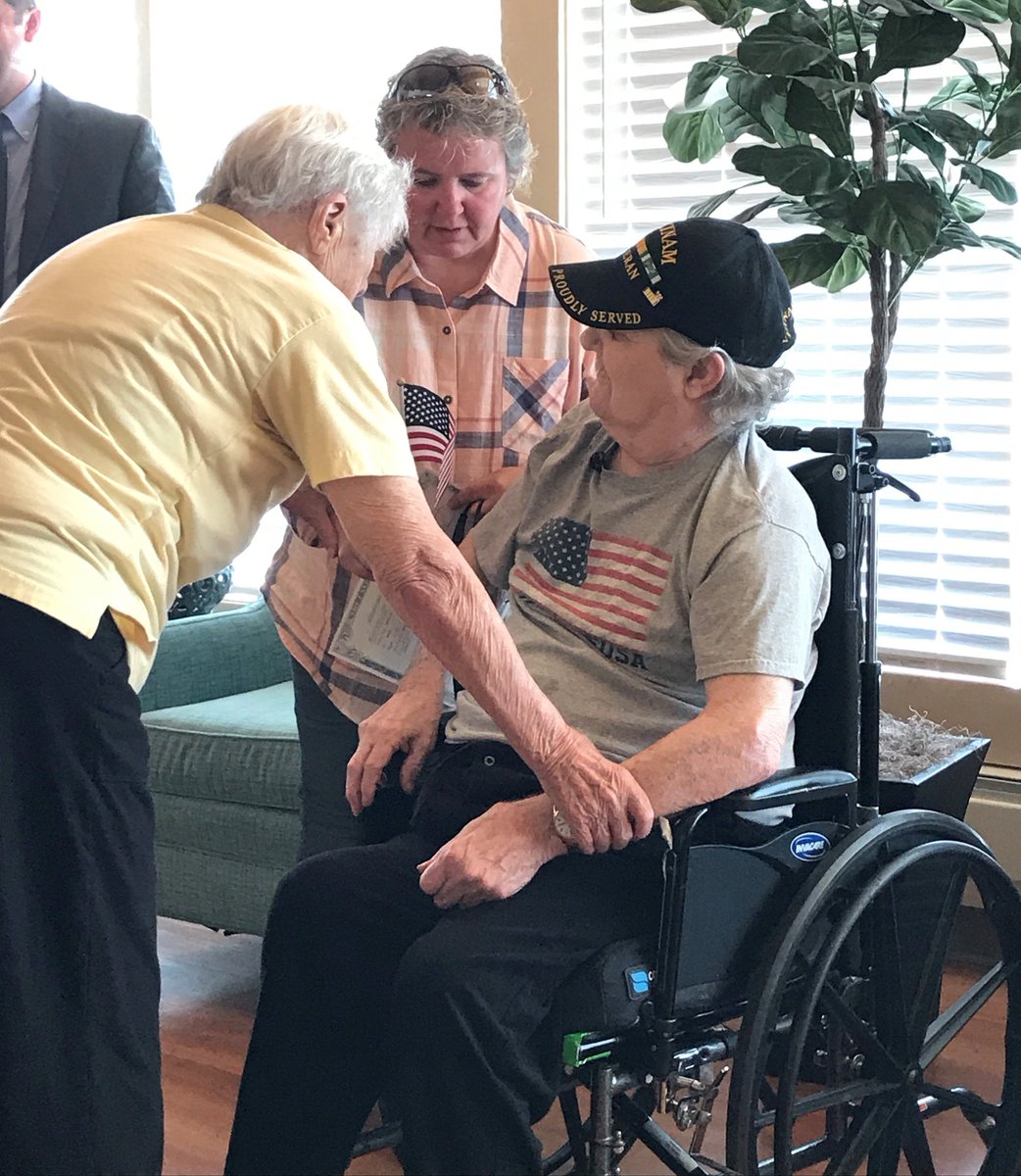 USCISMediaColo's tweet photo. The @USCIS Denver field office welcomed 71- yr-old  Army Vietnam Veteran #NewUScitizen at a special home visit ceremony. #MilitaryAppreciationMonth https://t.co/R1QToil3z2