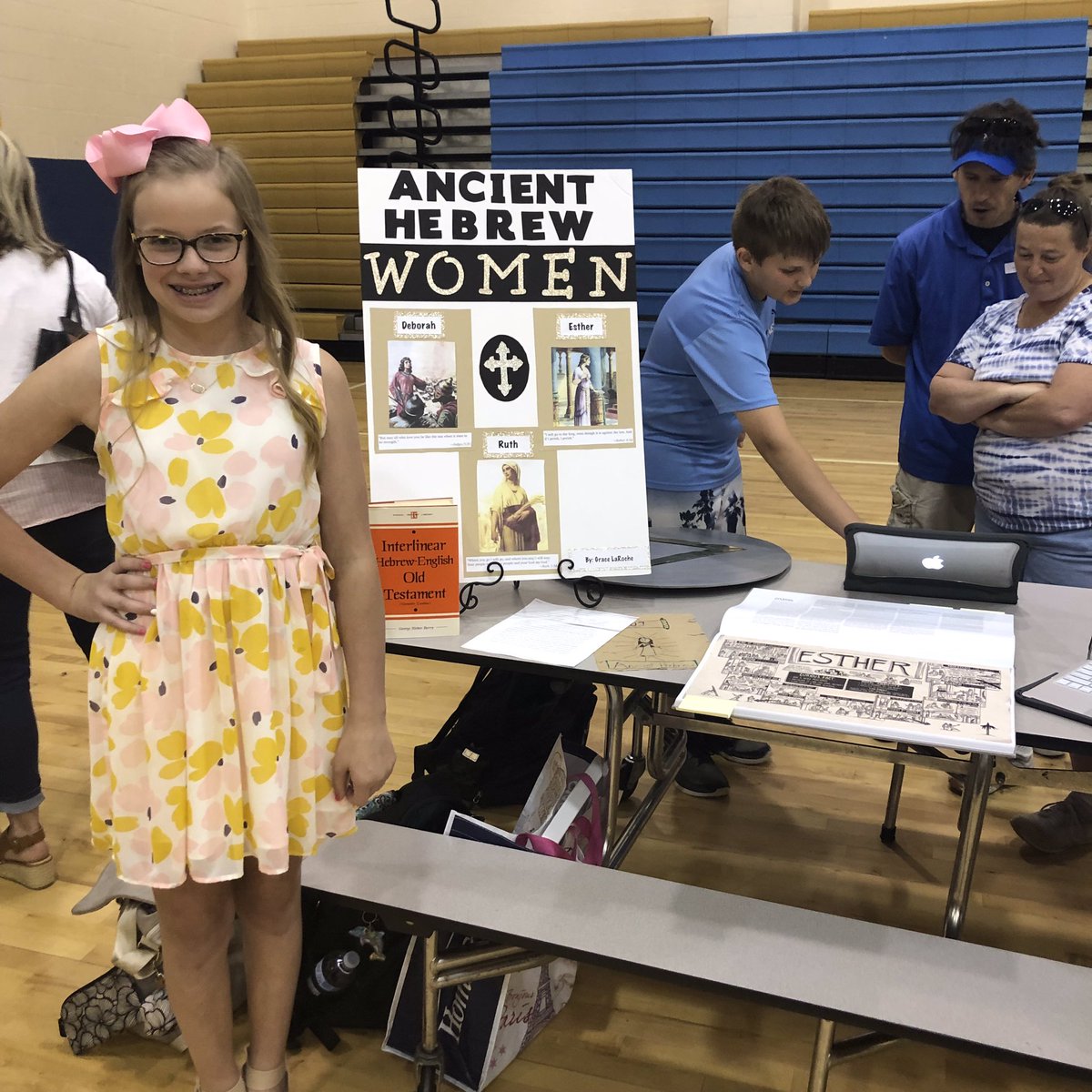 Proud of my daughter for her middle school project on Ruth, Esther and Deborah. Shout out to @JoinBibleProj for the awesome visual too!