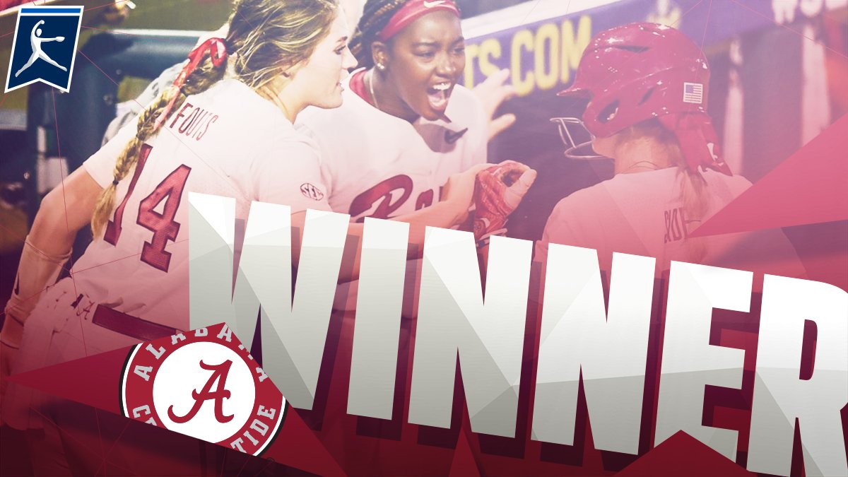 (8) <a href="/AlabamaSB/">Alabama Softball</a> rolls to a 8-2 win against Alabama State to advance to play Arizona State in the winner's bracket tomorrow.

#NCAASoftball