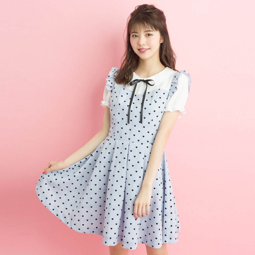 シークレットハニー Twitterissa Re Arrival ハートフロッキーワンピース 大人気ワンピが再入荷 ブラウスとジャンドレのドッキング風 ちょっぴりビターなブラウンと 夏にピッタリ爽やかなライトブルー 淡いチェックのカラーに ブラックのフロッキー ハート