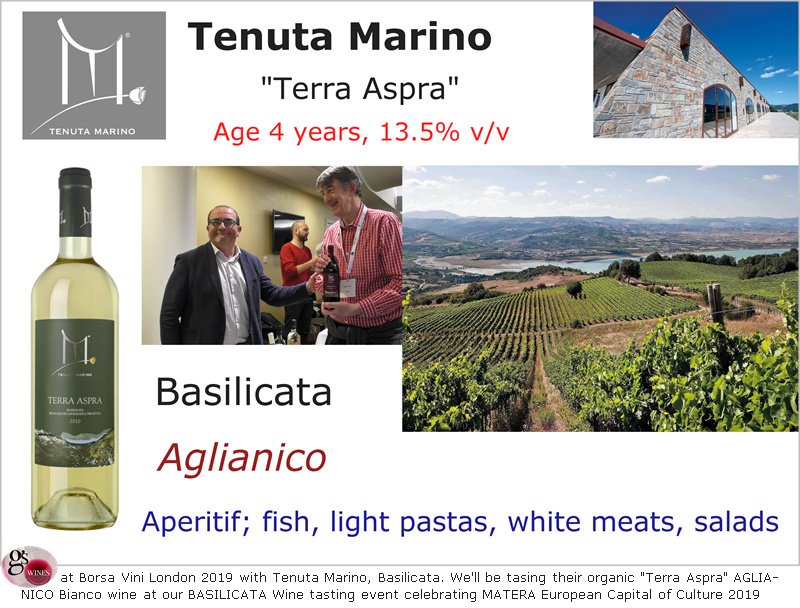 Unusual #Basilicata #wine we'll be tasting Monday 20 MAY at #event 2 celebrate #MATERA #European Capital of #Culture 2019 <a href="/FishCentralLDN/">Fish Central</a>- #Aglianico #BIANCO! white wine from a red grape Terra Aspra by Tenuta Marino tinyurl.com/yydblvaz Few tickets left gswines_matera2019.eventbrite.co.uk