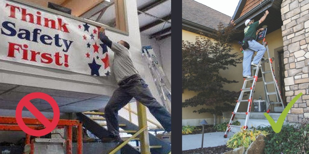 littlegiant's tweet photo. This #FailFriday is a little ironic--another case when using the right tool (instead of getting creative) will help you avoid a serious #ladderfail. https://t.co/rdjDMGEEiG