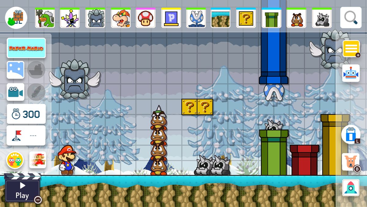 I made a mock up of a Paper Mario theme in #SuperMarioMaker2