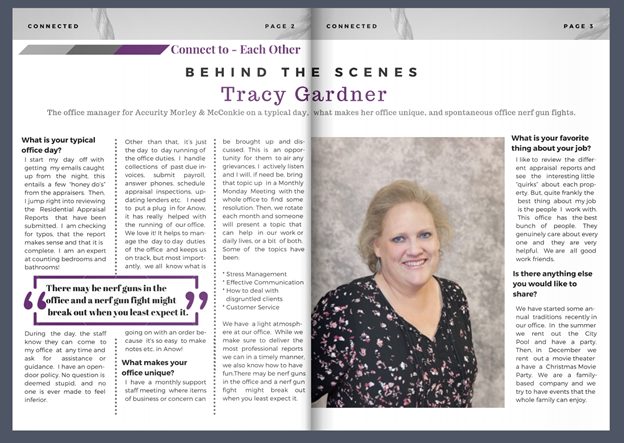 MorleyLc's tweet photo. Our very own office manager, Tracy Gardner, was featured in the national Accurity newsletter this month. Feel free to check it on out! https://t.co/ZMwvsCddbI https://t.co/iI5r75Qo24