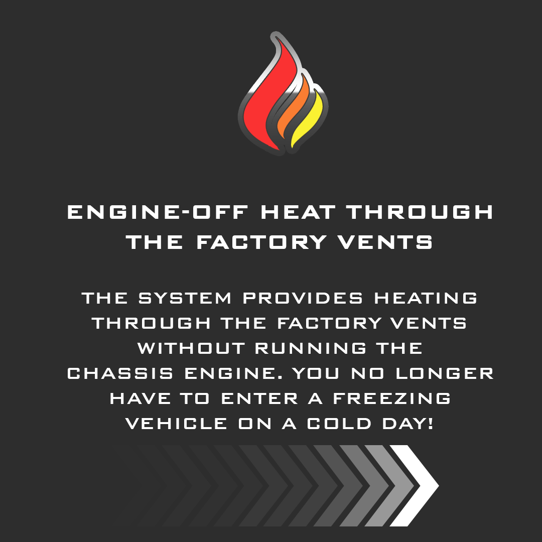 ZeroRPMInc's tweet photo. You don’t have to burn valuable fuel 🛢to be comfortable and get work done! A ZeroRPM system powers 🔋 your vehicle (lights, radios, computers) while providing HVAC ❄️🔥 through the factory vents, all with the engine off! #end_idling #zerorpm https://t.co/mFtk8JDhlY