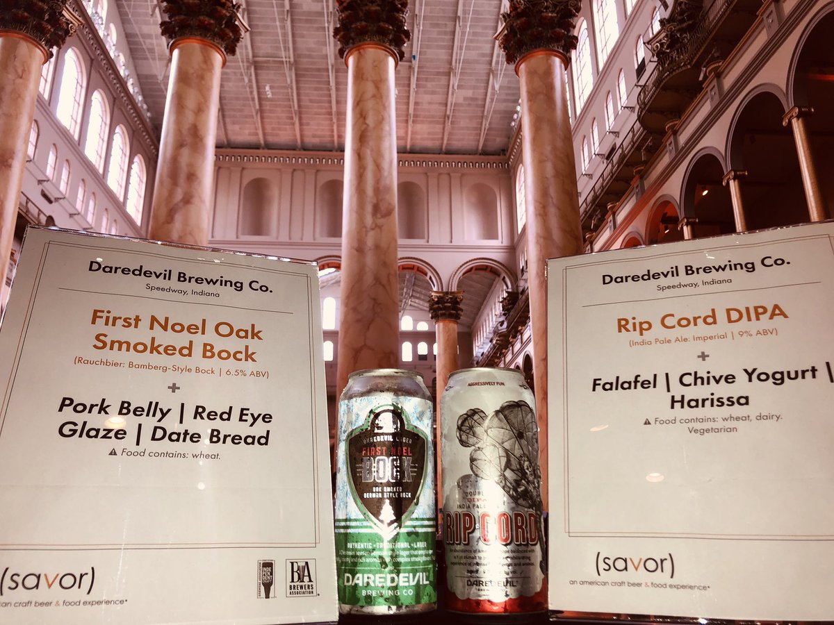 All ready for #SAVOR2019 great food pairings with our First Noel Oak Smoked Bock &amp; Rip Cord DIPA. Pouring some classic styles here. Come and get them!