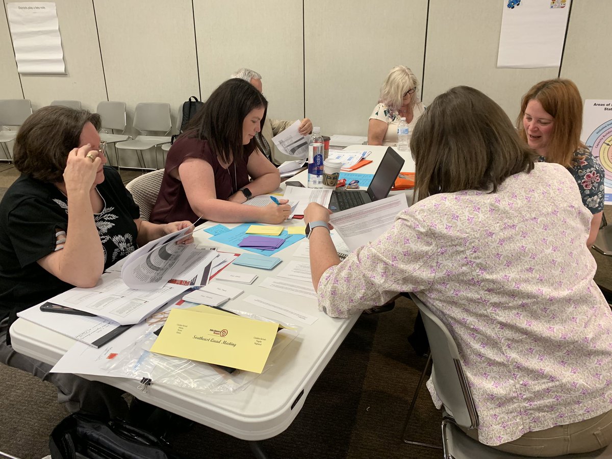 SSTRegion16's tweet photo. SSTs from the Southeast Quad came together today to align the work of SSTs with #OhioDepartmentofEducation planning and priorities. Engaging day focused on our commitment to the #StatewideSystemofSupport. @SST6 @SSTRegion16 @SSTRegion15 @SSTRegion12 @SSTRegion14 https://t.co/6d0gdBLnC4