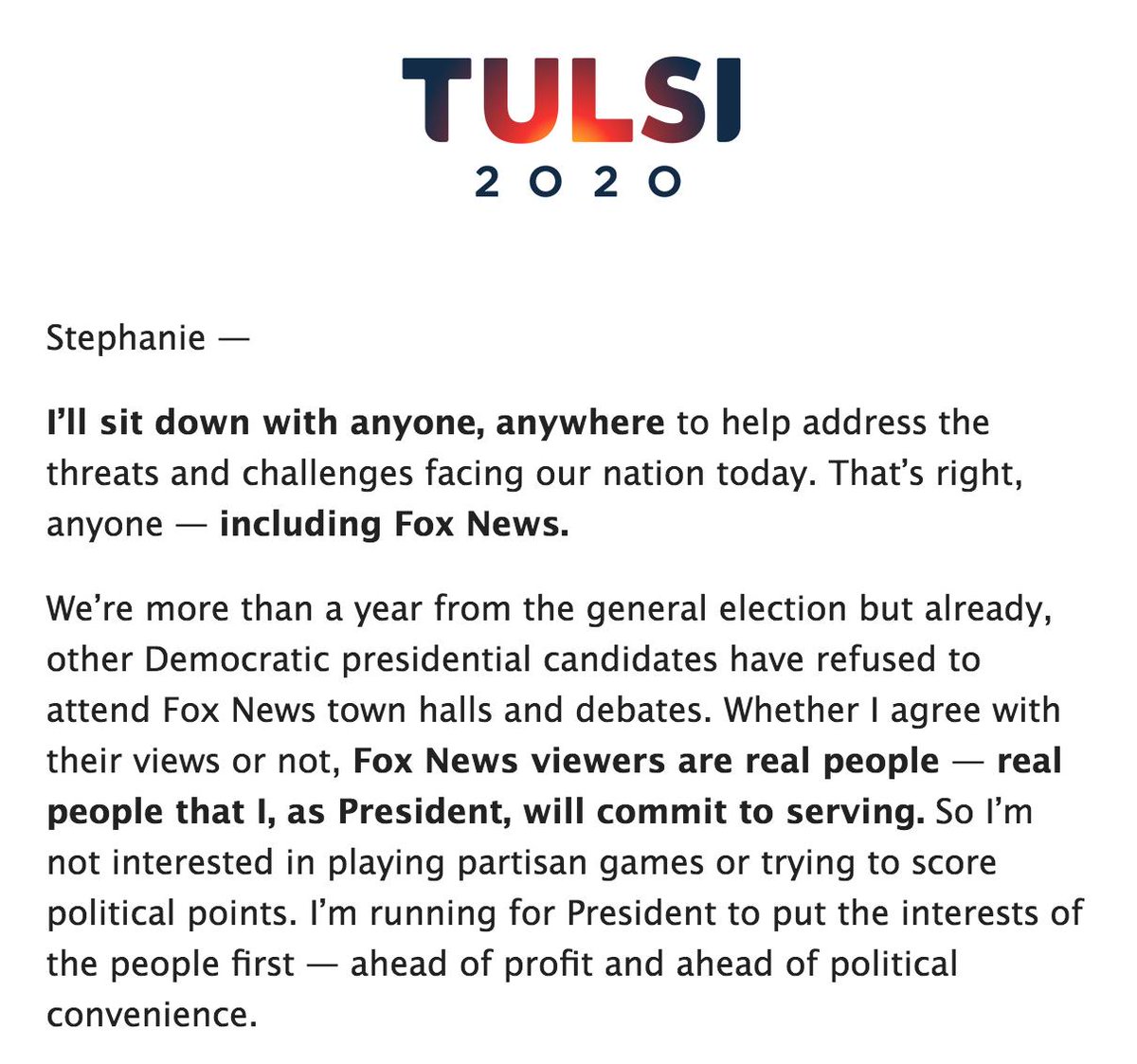 Pink4ThePlanet's tweet image. .@TulsiGabbard gets it. @BernieSanders definitely gets it. @SenWarren is trying to distinguish herself by speaking only to her #TrueBlues. That's Trump's game. Candidates need to appeal to all #Americans, even Fox'rs if they want to lead all of them. #WeedingOut #NHpolitics #FITN