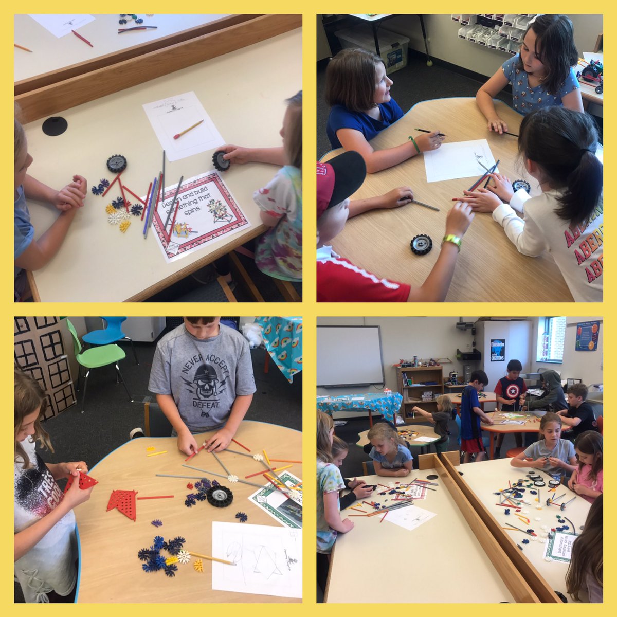 UESLibrary's tweet image. 3rd grade is so creative! Students in 3M used their imaginations and K'Nex to craft incredible robots, cars, hoverboards, alien spaceships, animals, and more in our #Makerspace yesterday. Check out that megalodon! 🦈🌊