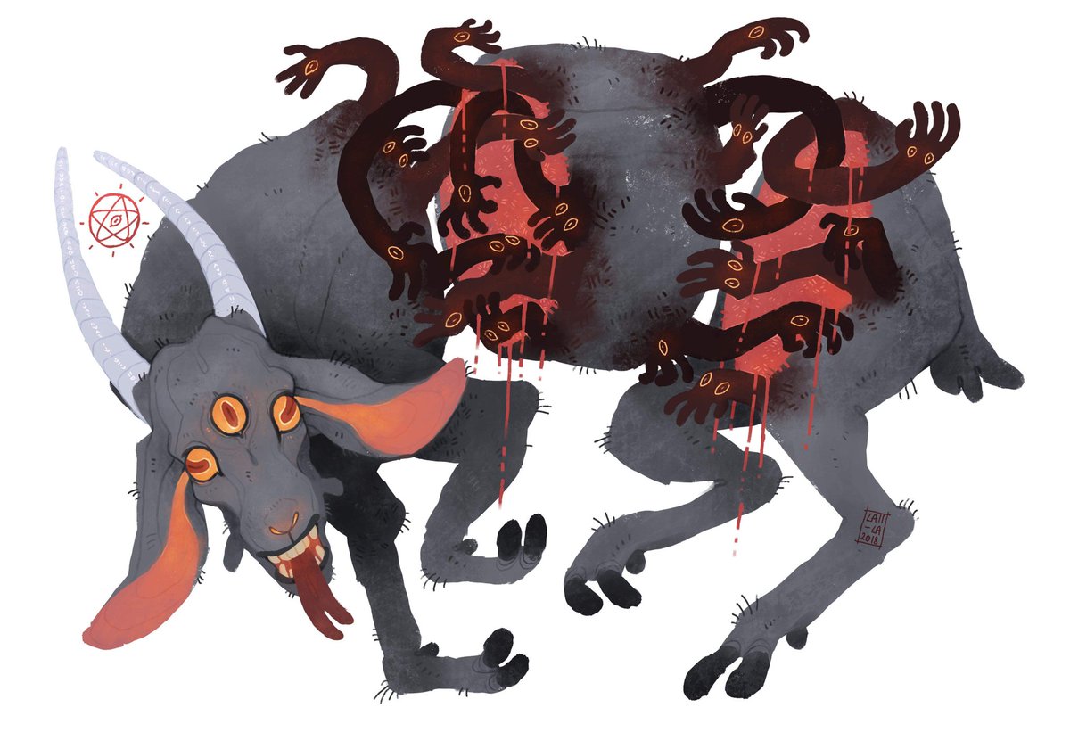 latt_la's tweet photo. Too much dirty hands, you wanted the curse, so enjoy it old fool...
The second one.
:D
#digitalart #latt #lattla #drahiny #goat #madness #devilgoat #Procreate #ipadpro #colorful #oc https://t.co/IvUJHyUVG5