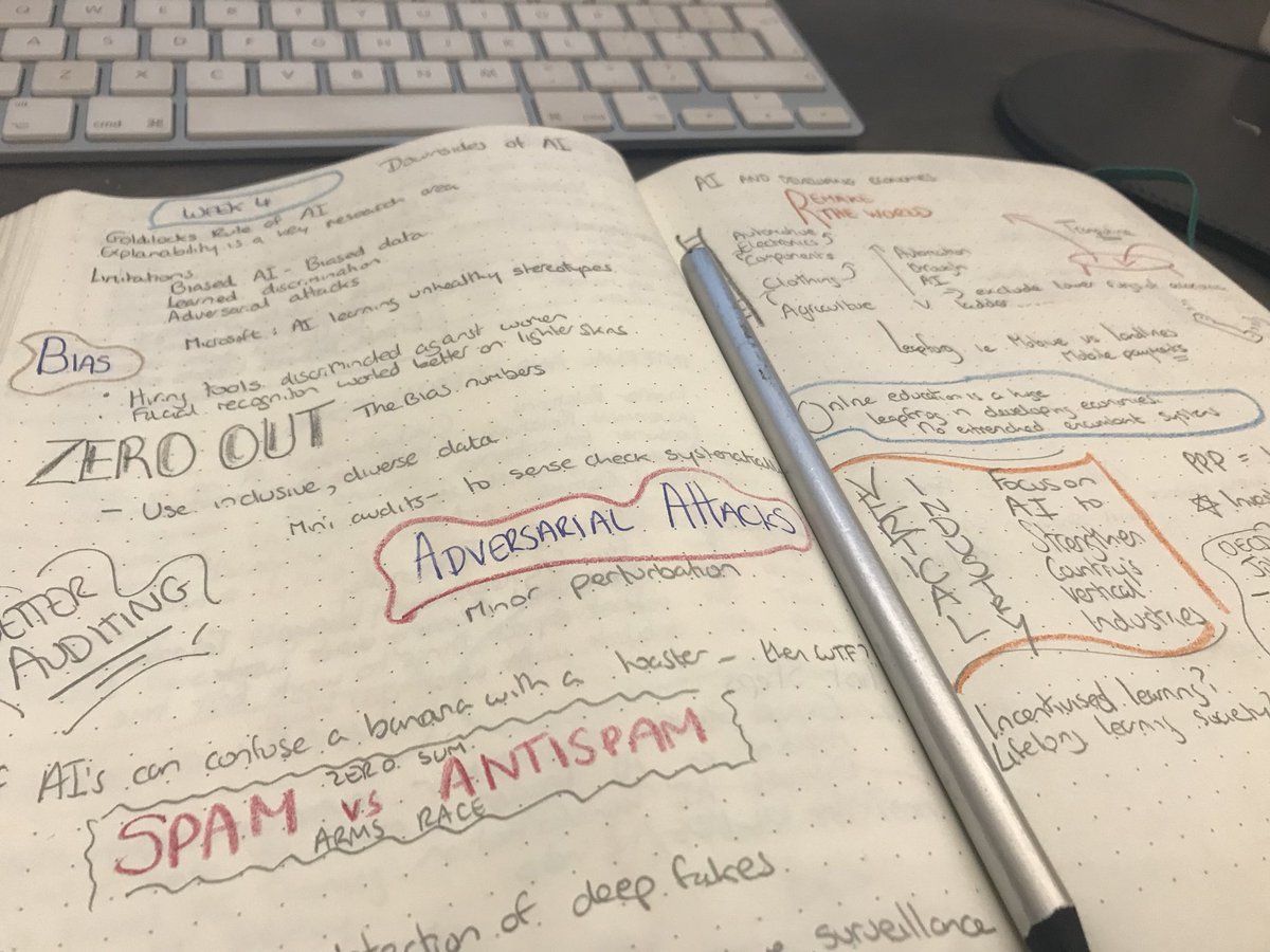 emilyross's tweet image. The glamour of a Friday night in with @coursera. 
#ai #lifelonglearning #studynight #bulletjournal