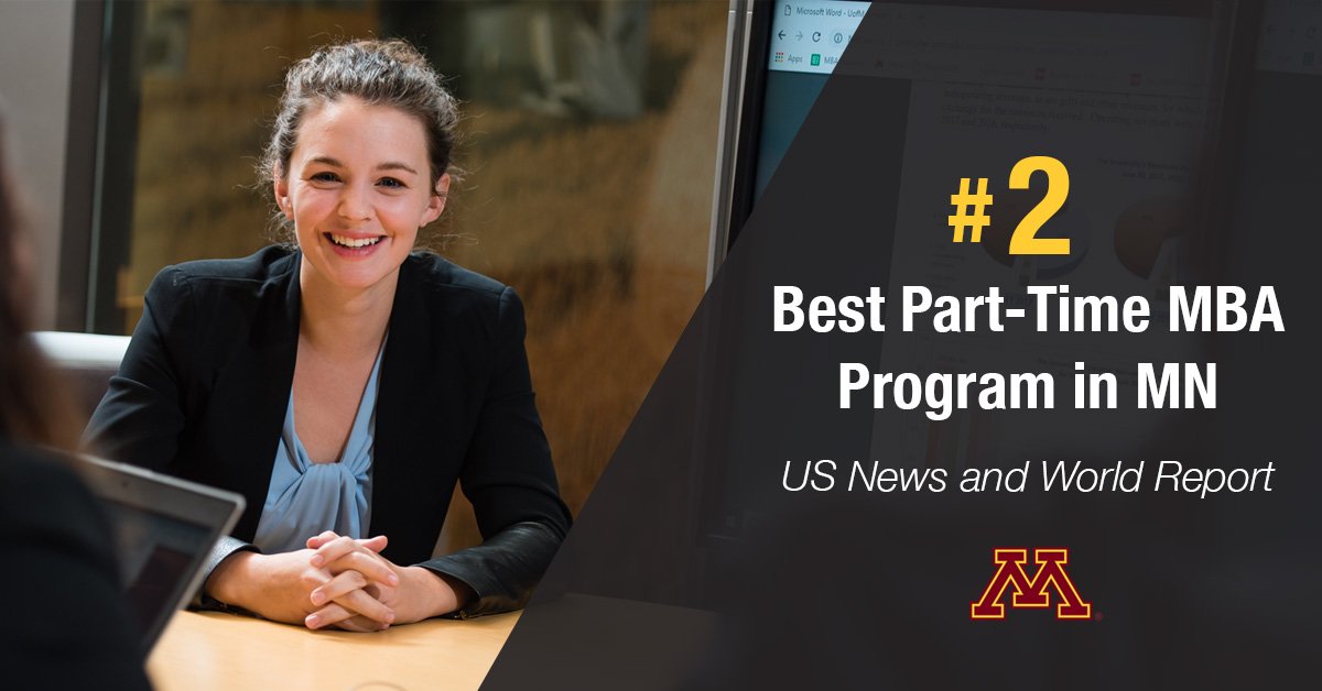 LabovitzMBA's tweet image. #UMDProud our program was ranked the #2 Best Part-Time MBA Program in MN by @usnews! Read more on this distinction at bit.ly/2YGu7zt