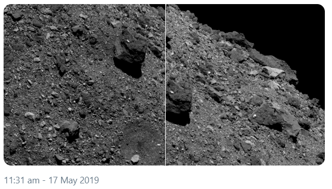 Check out these photos that the team from @OSIRISREx took of the Asteroid Bennu. Our team used asteroids Penelope and Imprinetta recently to measure the angular diameter of the smallest stars in the night sky. Asteroids rock! #PunIntended