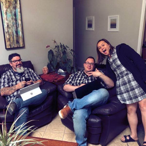 When you arrive to work in matching plaid, a picture is a must! #plaid #plaidparty #cedarscobblehill #wearerecovery #staff #tgif #friday #uniform #matching
