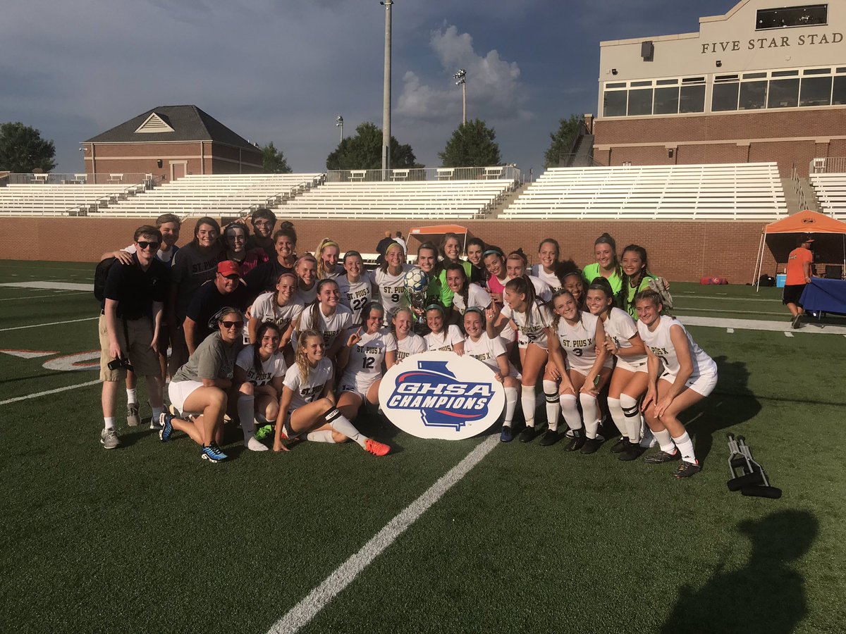 OfficialGHSA's tweet photo. Congratulations to St. Pius X
         2019 4A Girls State 
           Soccer Champion
                      ⚽️🏆

@select_america https://t.co/MdpWsJvfLW
