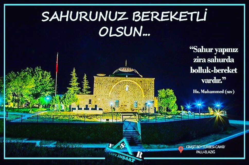 yasaryapiins's tweet photo. SAHURUNUZ BEREKETLİ OLSUN...
"Sahur yapınız, zira sahurda bolluk-bereket vardır."
Hz. Muhammed (sav)
@yasaryapiins
#ramazan #sahur #iftar #oruç #elazığ #palu #kovancılar #yaşaryapıinşaat #yyi https://t.co/MW2gMeqrIo