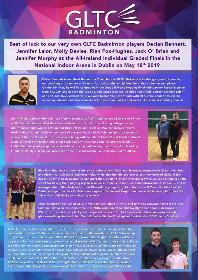 GLTC Badminton tweet media