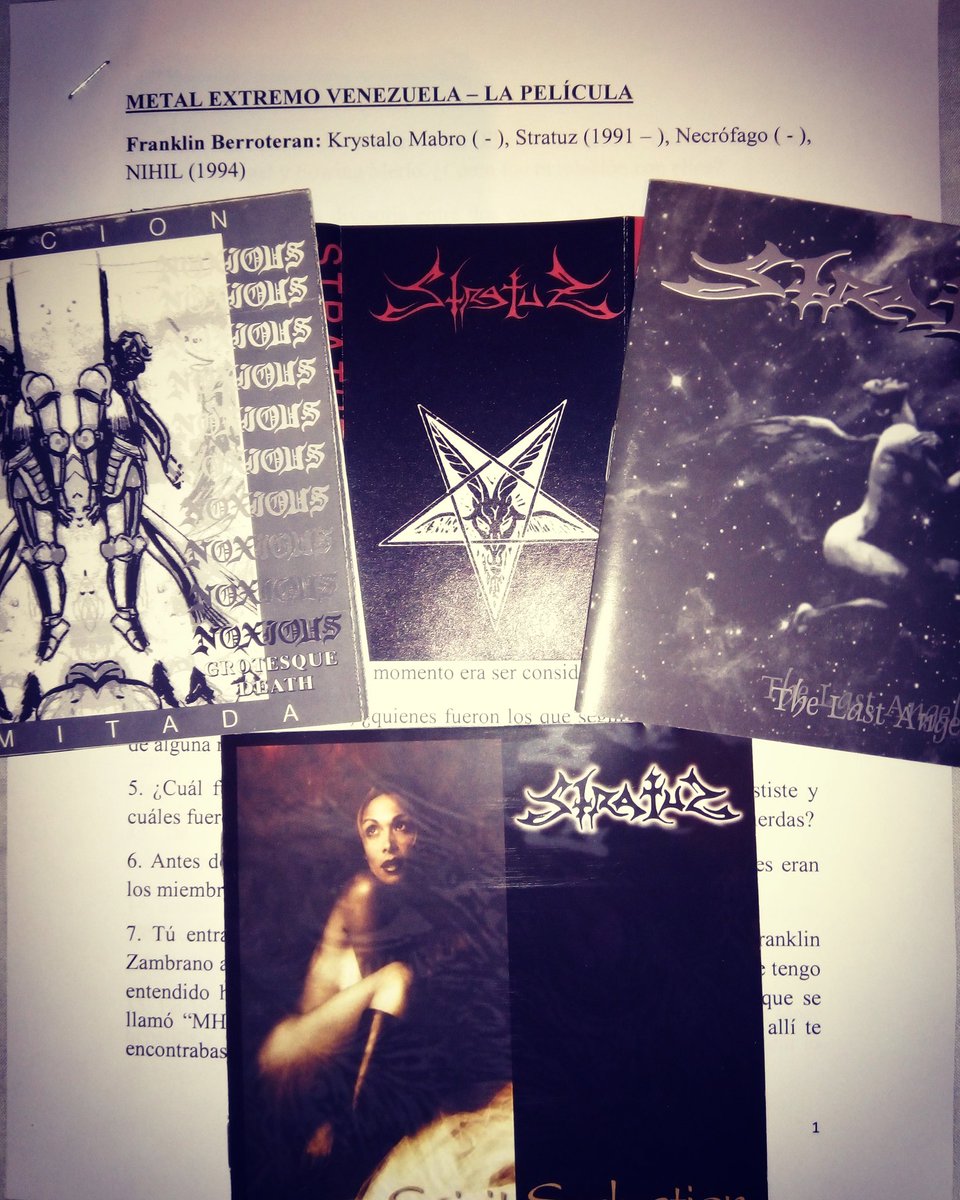 Mañana 18/05/2019 el equipo de #MetalExtremoVzlaLaPelicula se reúne con Franklin Berroteran uno de los vocalistas más enigmáticos de la escena de Metal en  Vzla. #Stratuz ha sido una de las bandas más oscuras del país desde sus inicios. Gracias Franklin por este encuentro.