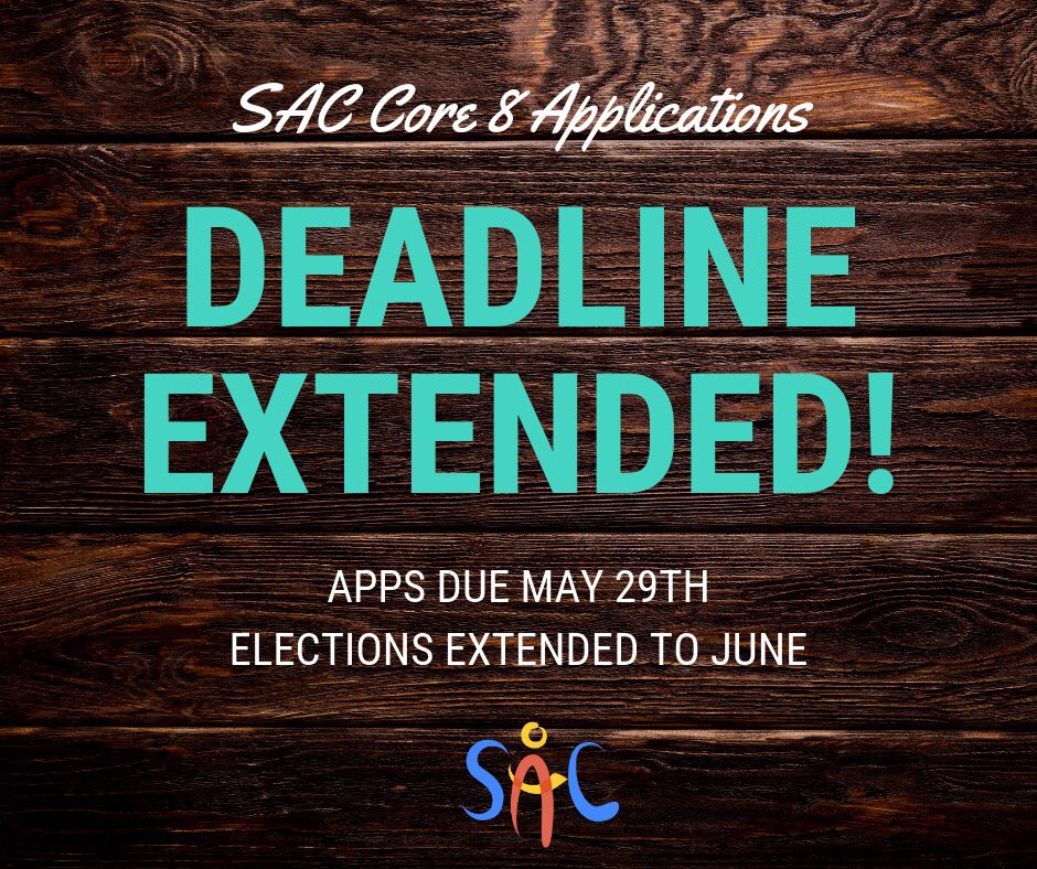 Hey Gryphons! This is another reminder that SAC Core 8 Applications have been extended until May 29th at 11:59pm! Submit your application for either president, vice-president, treasurer or head of activities. Campaigning will start in June. Good luck
Link: docs.google.com/document/d/1BL…