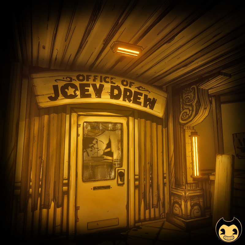 Bendy's tweet photo. Ah yes, hello and welcome to the studio. Mr. Drew will see you now, but please, don't waste his time, and perhaps avoid asking questions. I'm sure you know, he's a very busy man. #Bendy #ScreenshotSaturday #bendychapterfive https://t.co/bkQvWcpLfG
