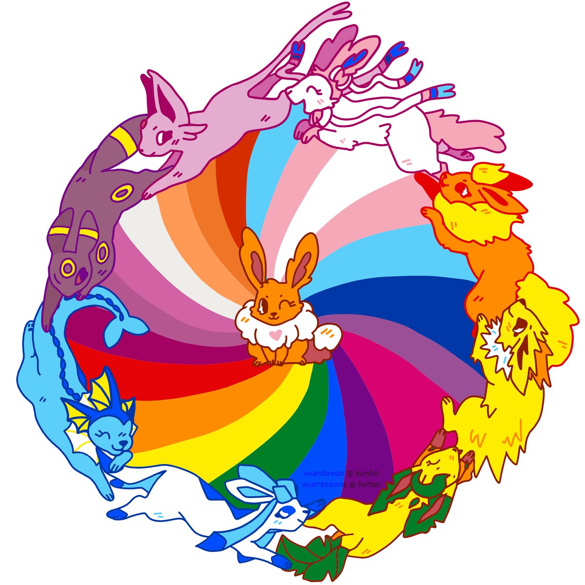 wumbreons's tweet photo. Happy #Pride2019 everyone! 

As always, be proud of who you have evolved into! ❤️🧡💛💚💙 https://t.co/QGnT6TNkDx