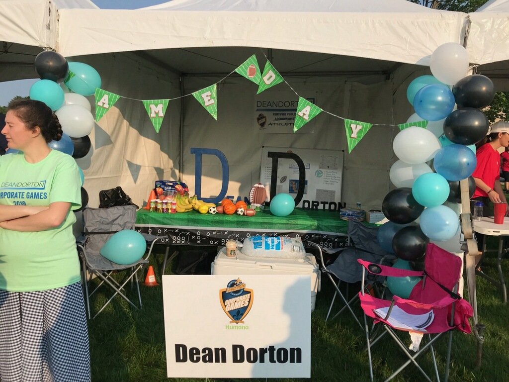DeanDorton's tweet image. The @SportsinLou #LouisvilleCorporateGames has begun! And naturally, #TeamDeanDorton is representing in style. #ReadySetGame