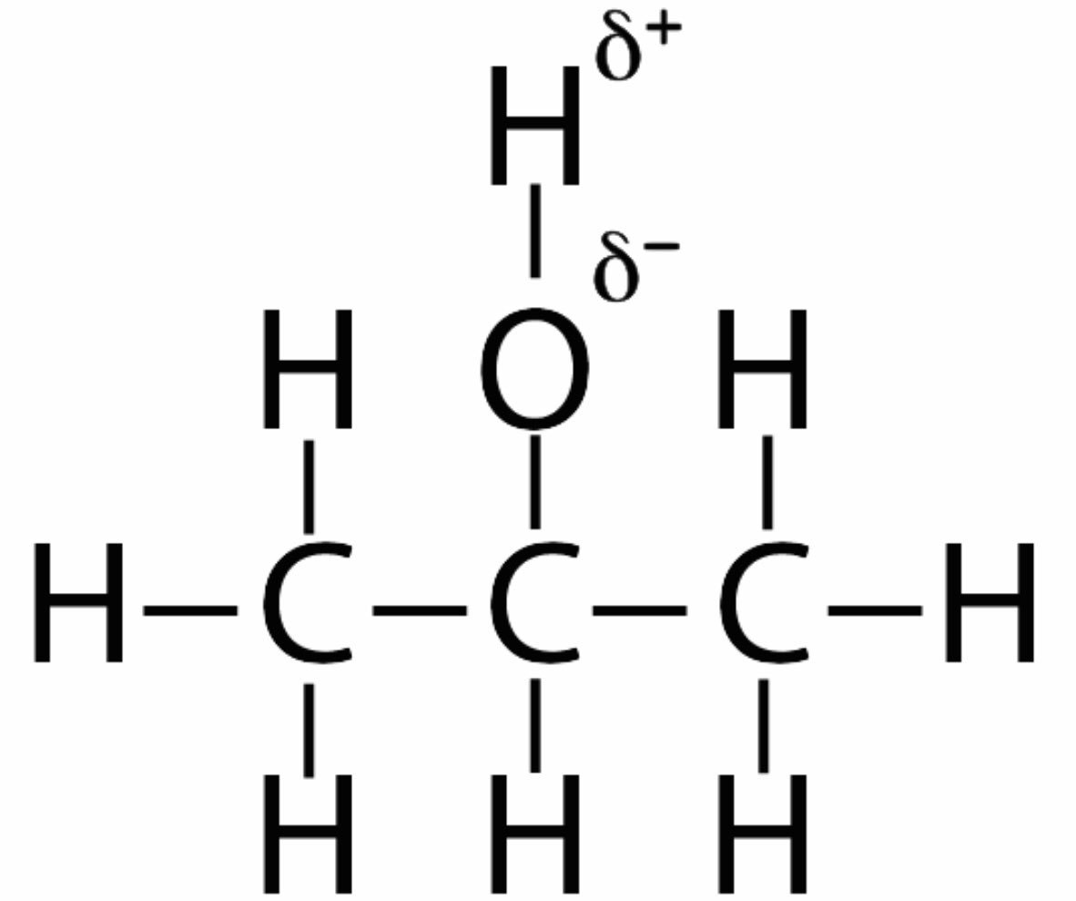 The chemical structure of Isopropyl Alcohol (IPA) is shown below. 