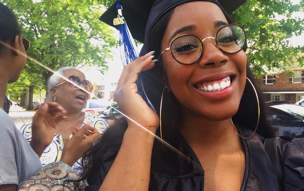 teaatree's tweet photo. The best photo of me from yesterday is with my family arguing in the back lmao #justgradthings https://t.co/3p4VgtztNF