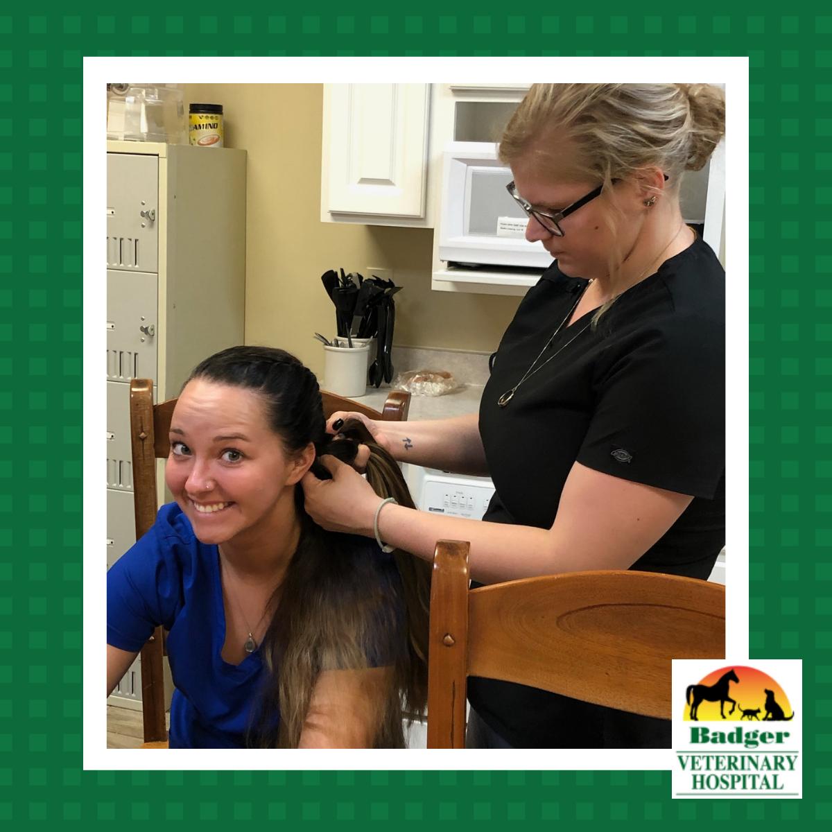 Our technicians love to help each other out as well as your pets! Two of our wonderful technicians, caring for each other during break time. ❤