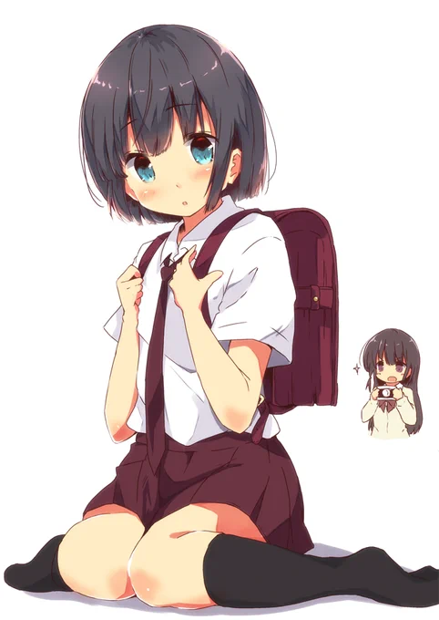 赤土先生のだと言って灼ちゃんにランドセル背負ってもらいましたの図 
