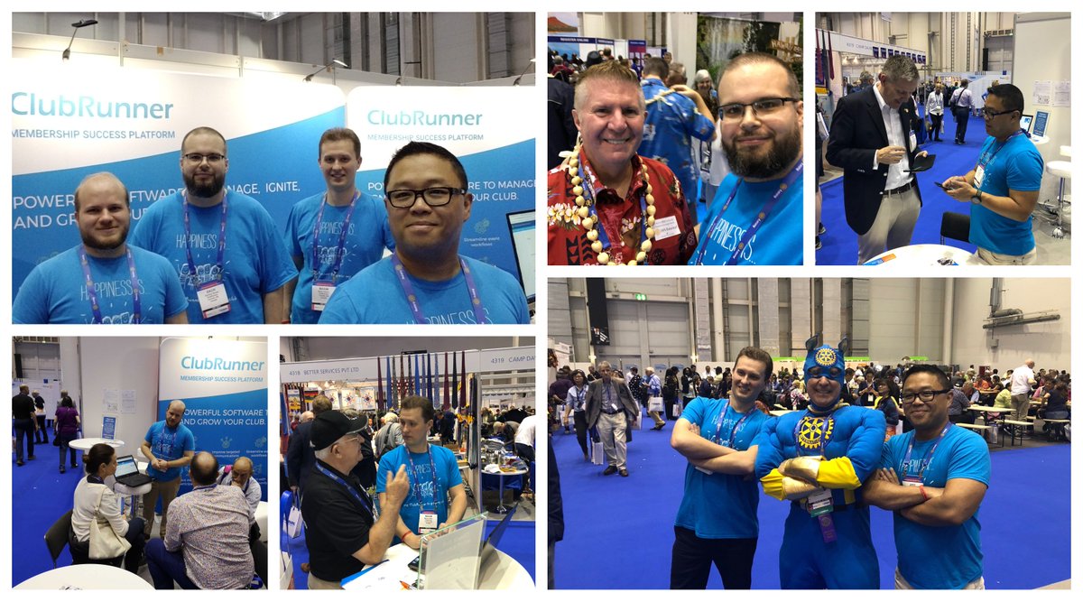ClubRunner's tweet photo. What an incredible start to Day 1 of #Rotary19 and we've only just begun! You asked for an easier way to add members, streamlined Admin page, an easier way to edit your website and we delivered with more! Stop by our demo station at our booth to check it all out! https://t.co/AmUb8ZcbNZ