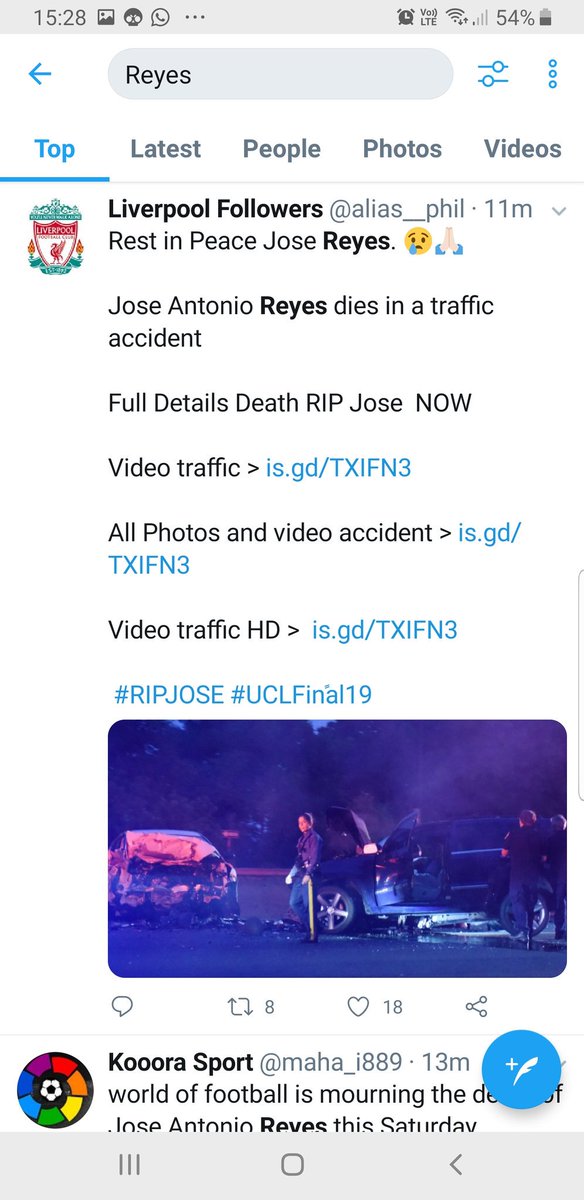 NathanLavender2's tweet photo. Gutted &amp; saddened to hear about Reyes today. True legend of the game, but the fact that people are already using the crash as clickbait is disgusting. You deserve better. #RIPReyes https://t.co/QQipmmwokc