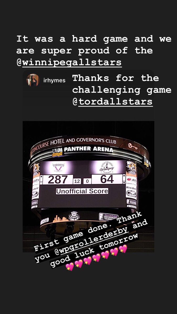 We had a challenging first game. Feeling refreshed and ready for game two against <a href="/TriCityRD/">Tri-City Roller Derby</a> #derbytwitter #BHH2019