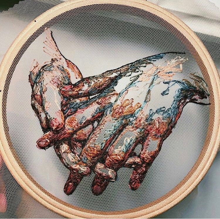 exhbtart's tweet photo. Beautiful embroidery art by Katherina Marchenko.

#art #beautiful  #artoftheday #embroidery https://t.co/ujEypZpjY7