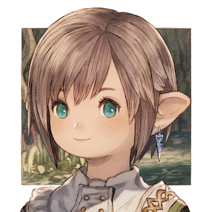 1girl solo lalafell glasses pointy ears jewelry earrings  illustration images