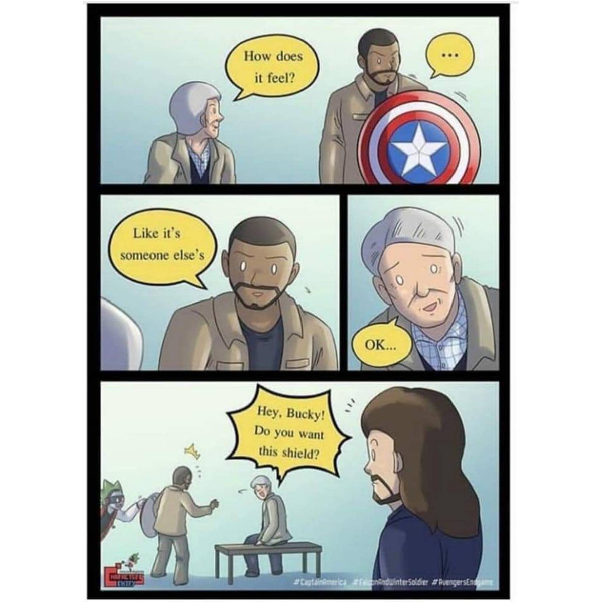 yellow_spandex's tweet photo. Now wait a minute...
π¦π¦π¦π¦π¦π¦
#Falcon #Bucky #WinterSoldier #DisneyPlus #Avengers #endgame #endgamememes #avengersmemes #comics #MCU #marvel #marvelcomics #captainamerica #cap #capIsWorthy #AmericasAss #ThatsAmericasAss #oldManCap https://t.co/q1Tr8VsYNk